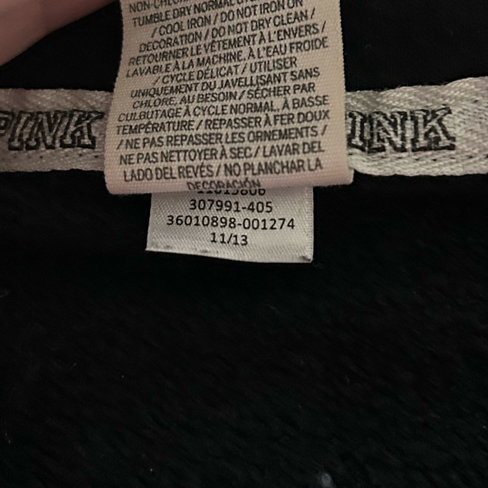Victoria’s Secret Pink Black Quarter Zip  Sweatshirt “LOVE PINK” - Picture 5 of 5